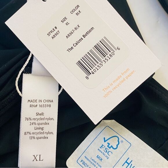 Andie Black Caicos Wide Band Cheeky Bikini Bottom Sz XL NWT - Picture 7 of 16